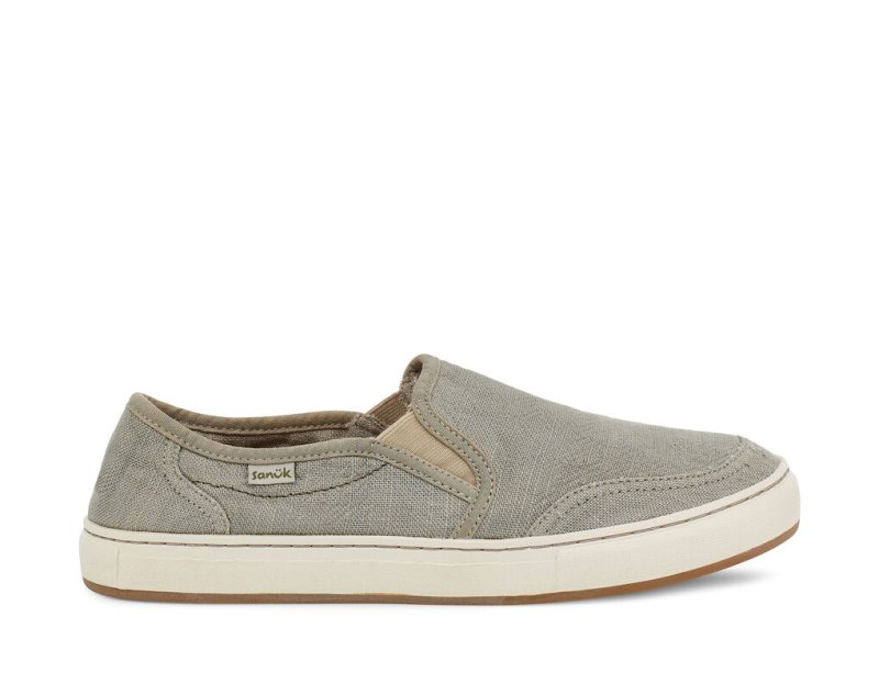 Sanuk Tideline Hemp Slip On Men\'s Shoes Light Grey | Canada 229KOR